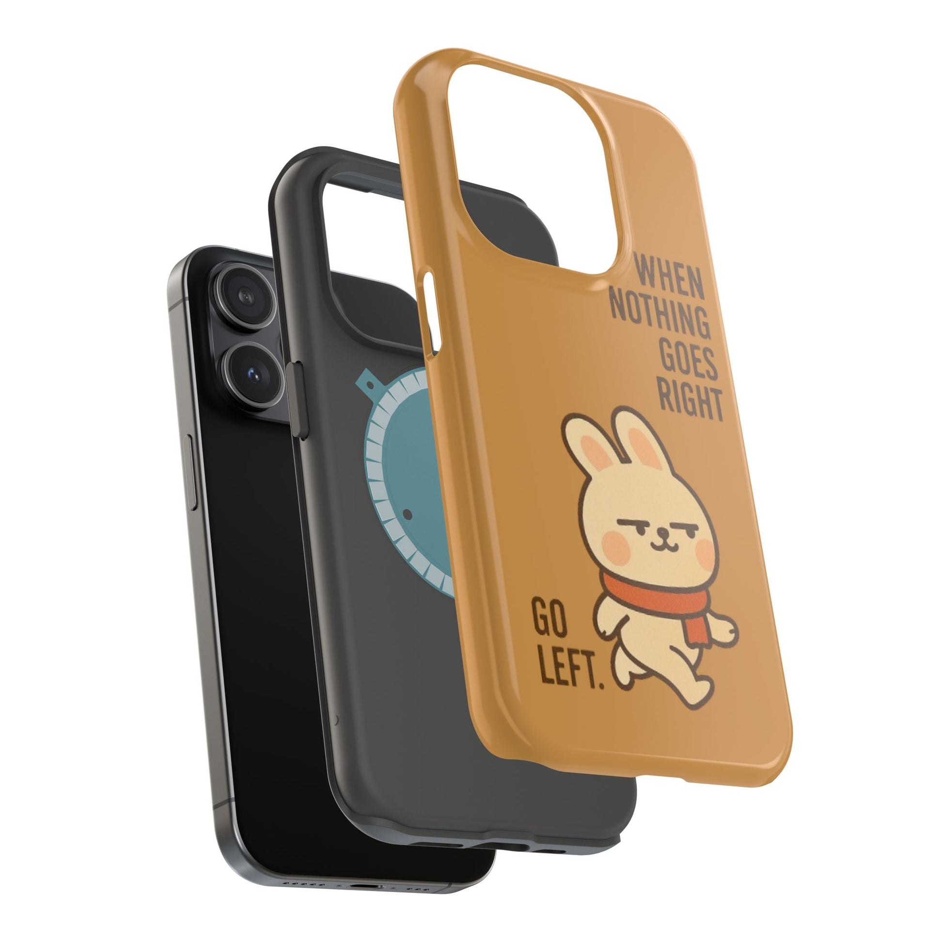Capymo Family Cute Cartoon Bunny Tough Phone Case –Go Left Bunny "Toto" Phone Case - Capymo Family