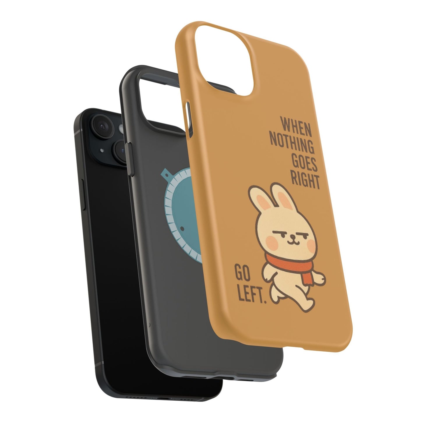 Capymo Family Cute Cartoon Bunny Tough Phone Case –Go Left Bunny "Toto" Phone Case - Capymo Family
