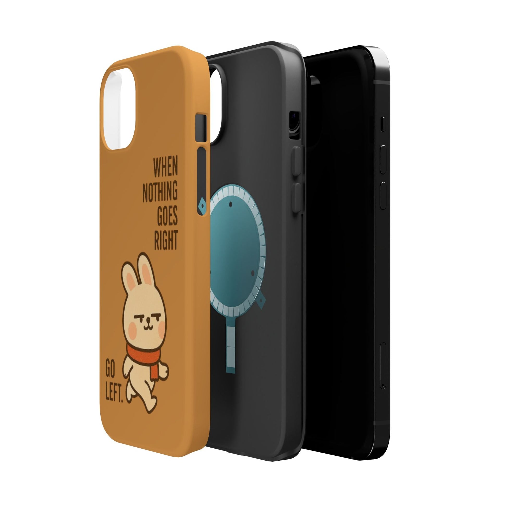 Capymo Family Cute Cartoon Bunny Tough Phone Case –Go Left Bunny "Toto" Phone Case - Capymo Family