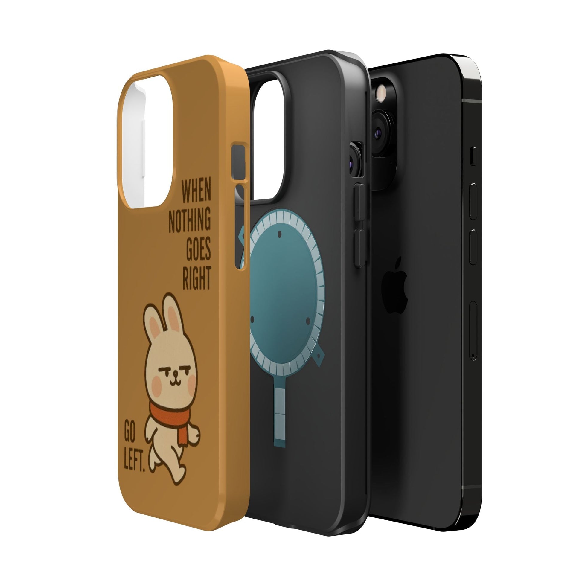 Capymo Family Cute Cartoon Bunny Tough Phone Case –Go Left Bunny "Toto" Phone Case - Capymo Family