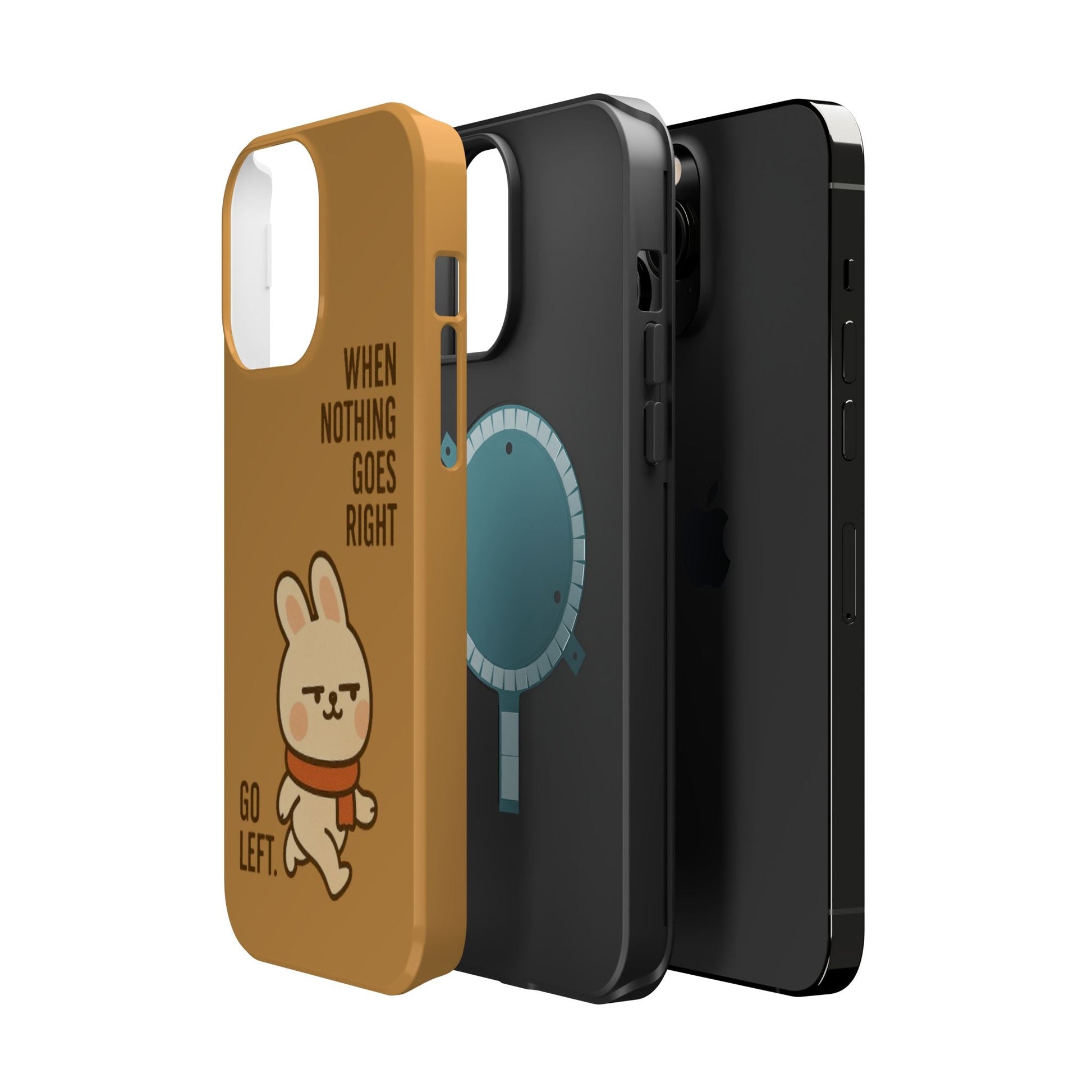 Capymo Family Cute Cartoon Bunny Tough Phone Case –Go Left Bunny "Toto" Phone Case - Capymo Family