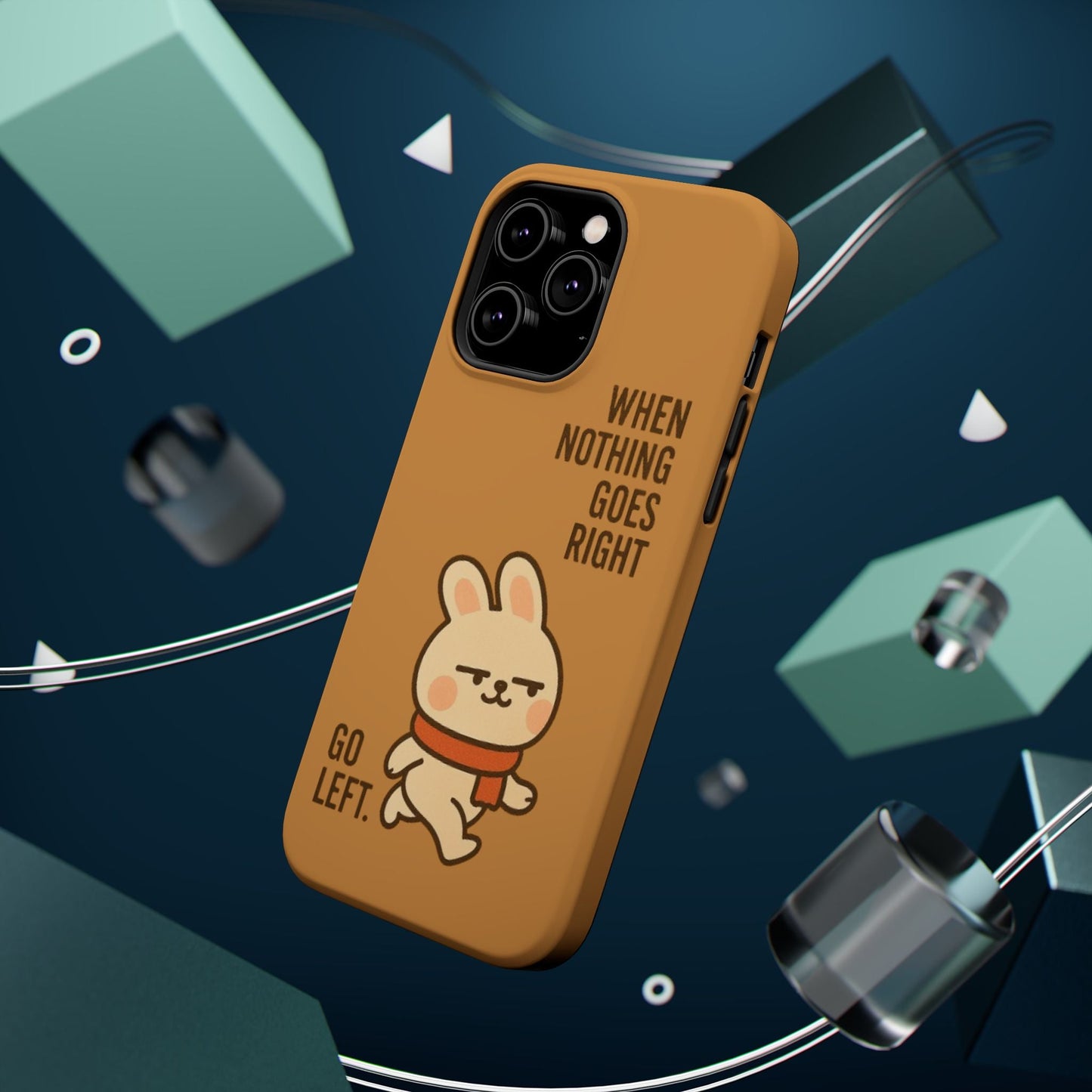 Capymo Family Cute Cartoon Bunny Tough Phone Case –Go Left Bunny "Toto" Phone Case - Capymo Family