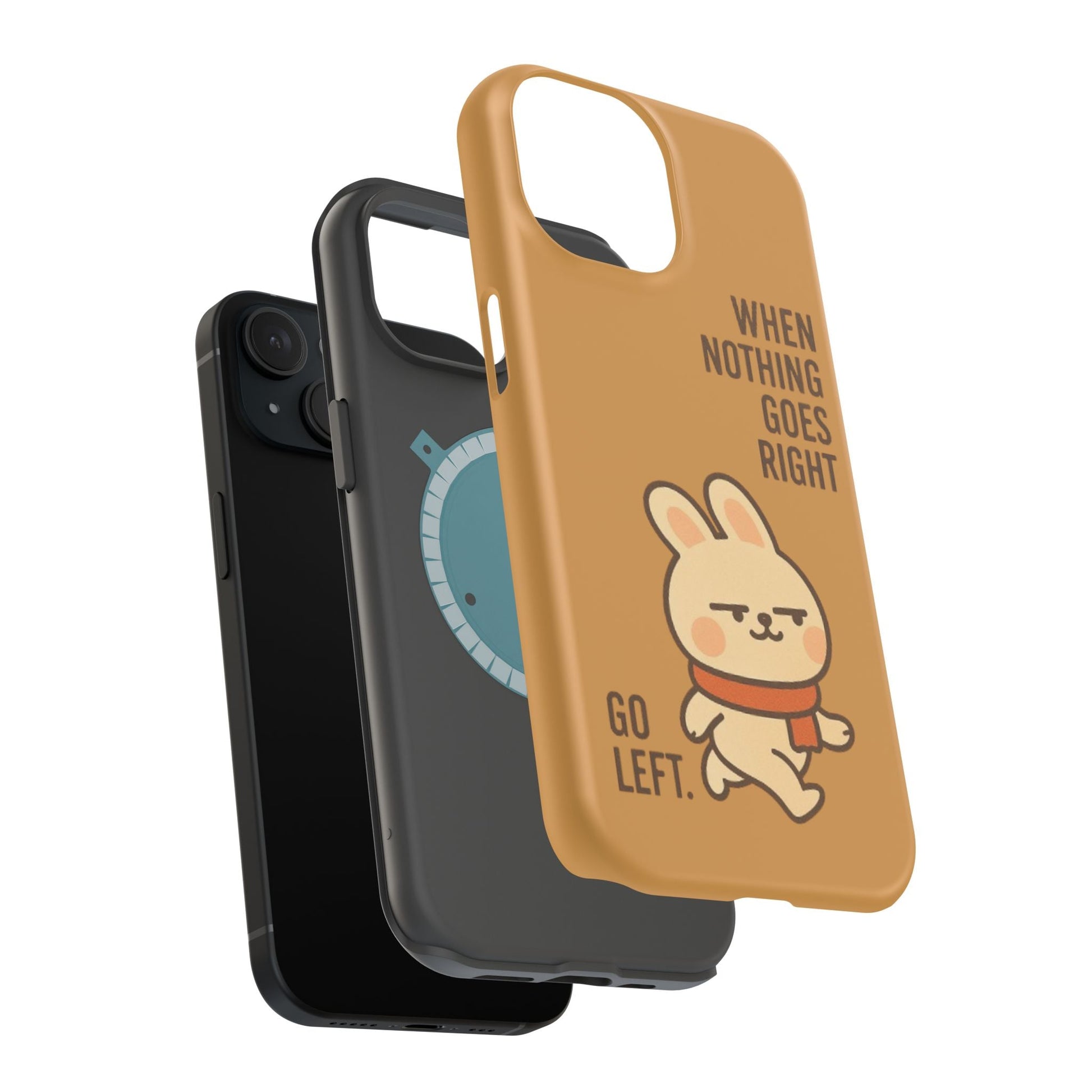 Capymo Family Cute Cartoon Bunny Tough Phone Case –Go Left Bunny "Toto" Phone Case - Capymo Family