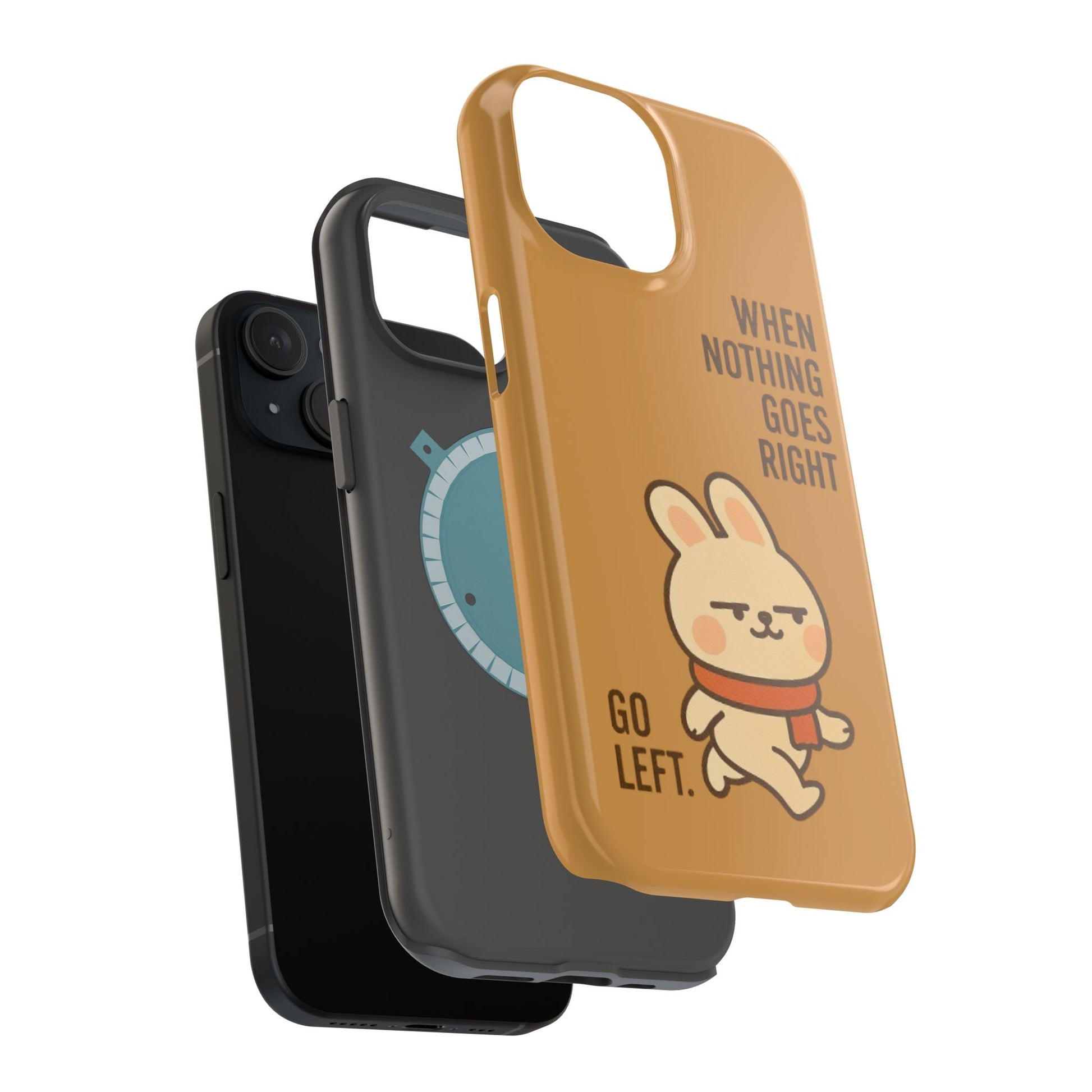 Capymo Family Cute Cartoon Bunny Tough Phone Case –Go Left Bunny "Toto" Phone Case - Capymo Family