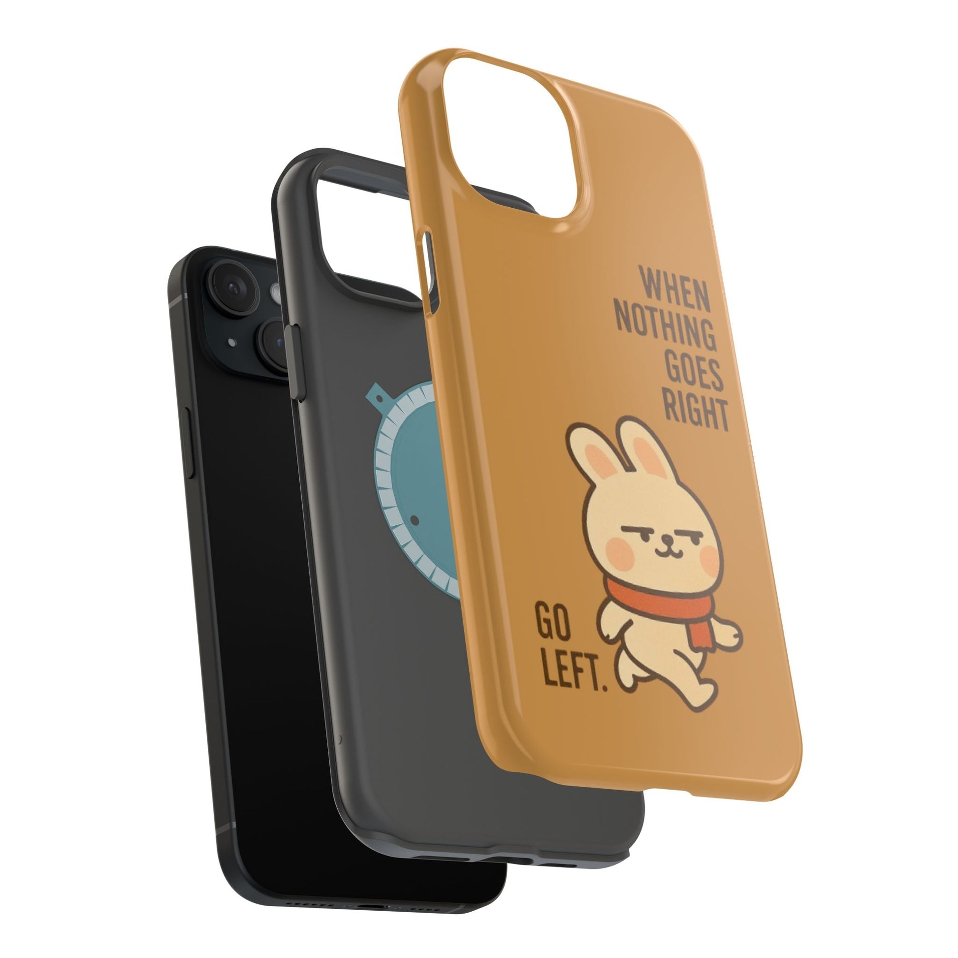 Capymo Family Cute Cartoon Bunny Tough Phone Case –Go Left Bunny "Toto" Phone Case - Capymo Family