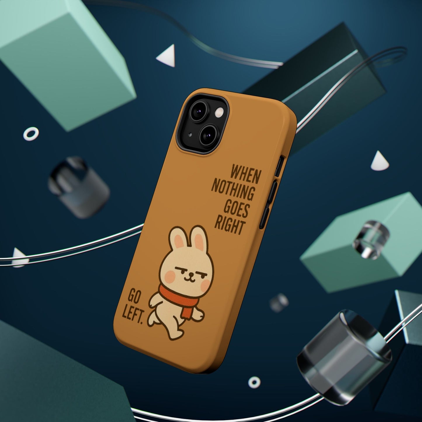 Capymo Family Cute Cartoon Bunny Tough Phone Case –Go Left Bunny "Toto" Phone Case - Capymo Family