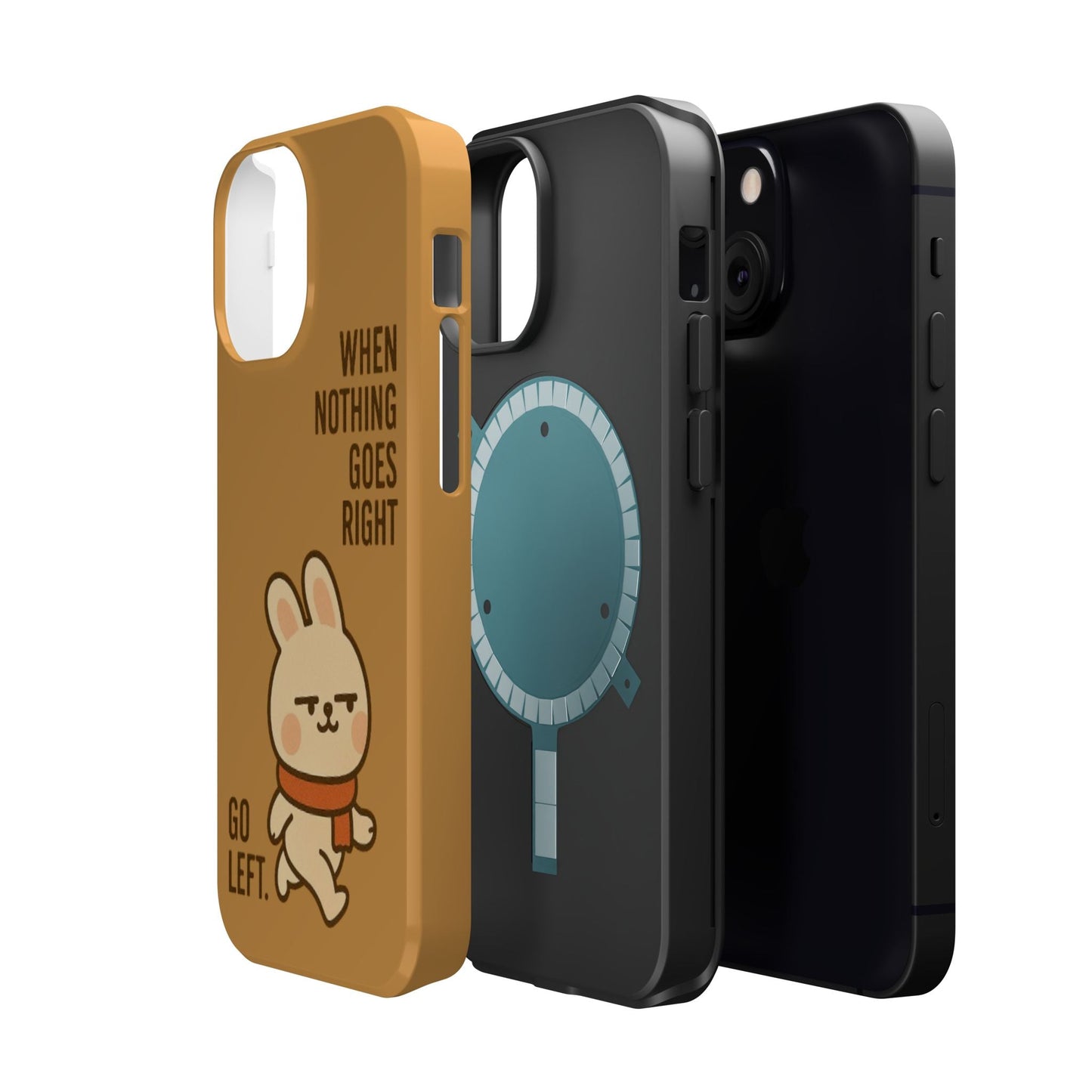 Capymo Family Cute Cartoon Bunny Tough Phone Case –Go Left Bunny "Toto" Phone Case - Capymo Family