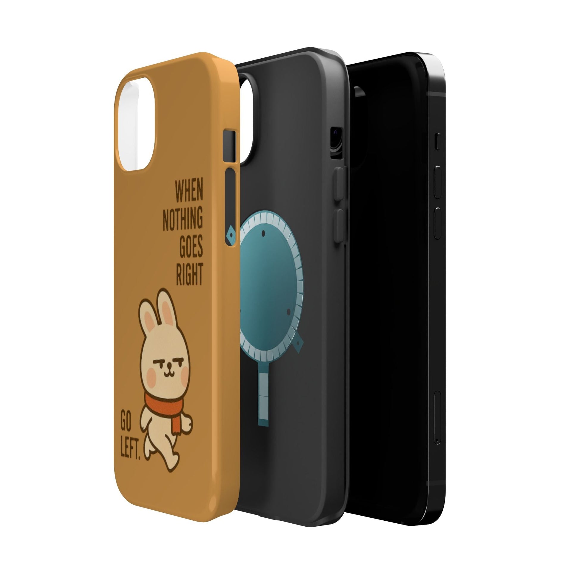 Capymo Family Cute Cartoon Bunny Tough Phone Case –Go Left Bunny "Toto" Phone Case - Capymo Family