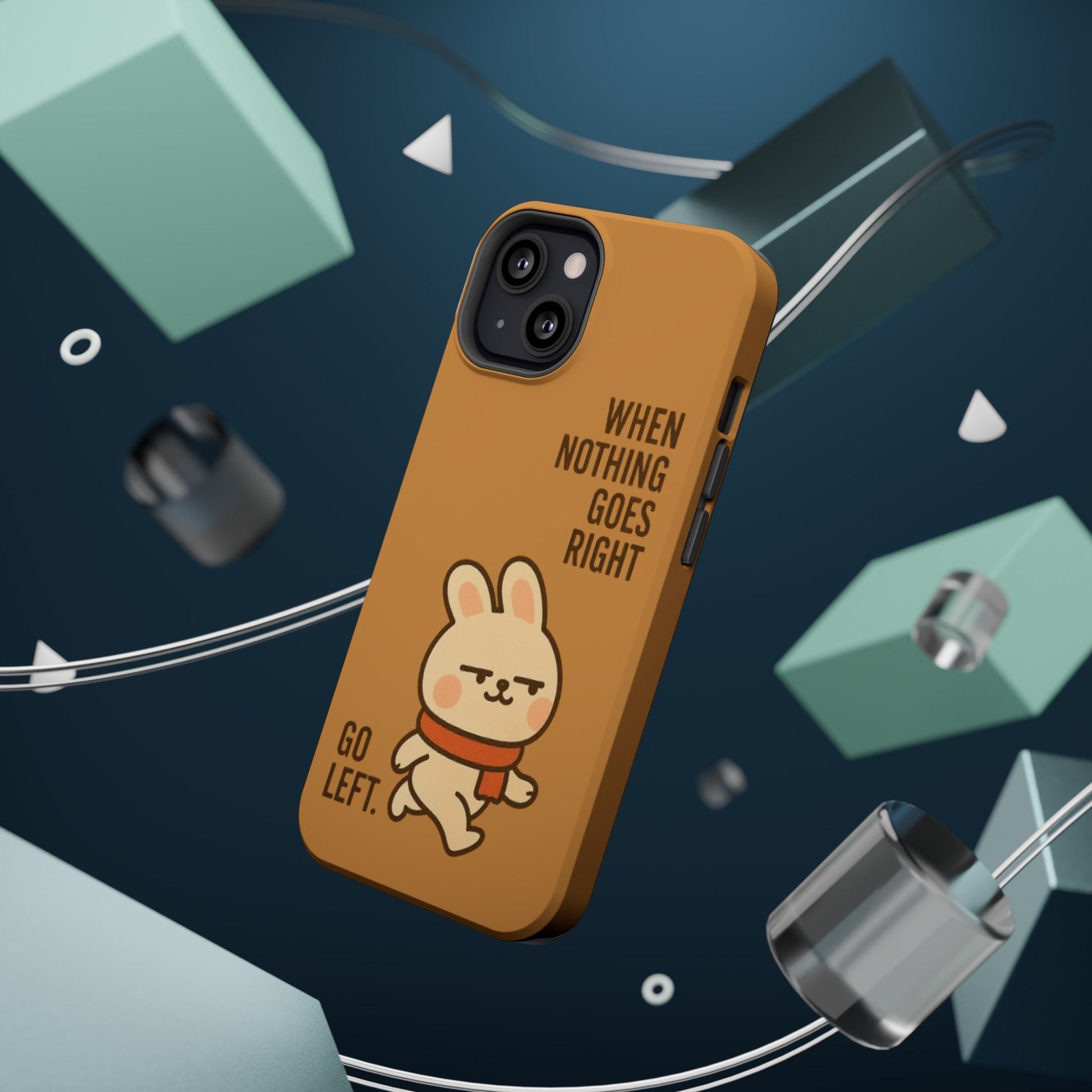 Capymo Family Cute Cartoon Bunny Tough Phone Case –Go Left Bunny "Toto" Phone Case - Capymo Family