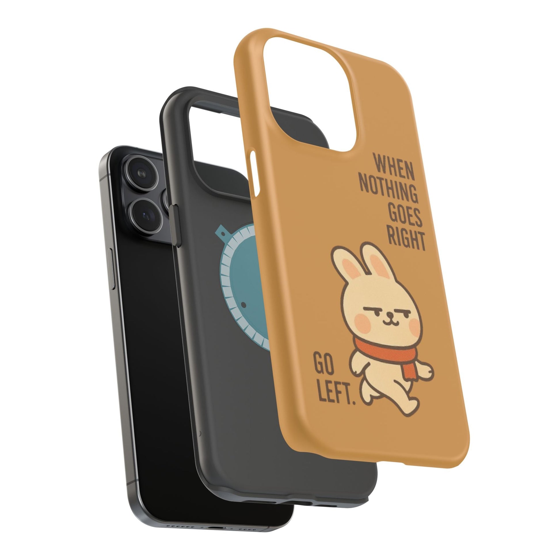 Capymo Family Cute Cartoon Bunny Tough Phone Case –Go Left Bunny "Toto" Phone Case - Capymo Family