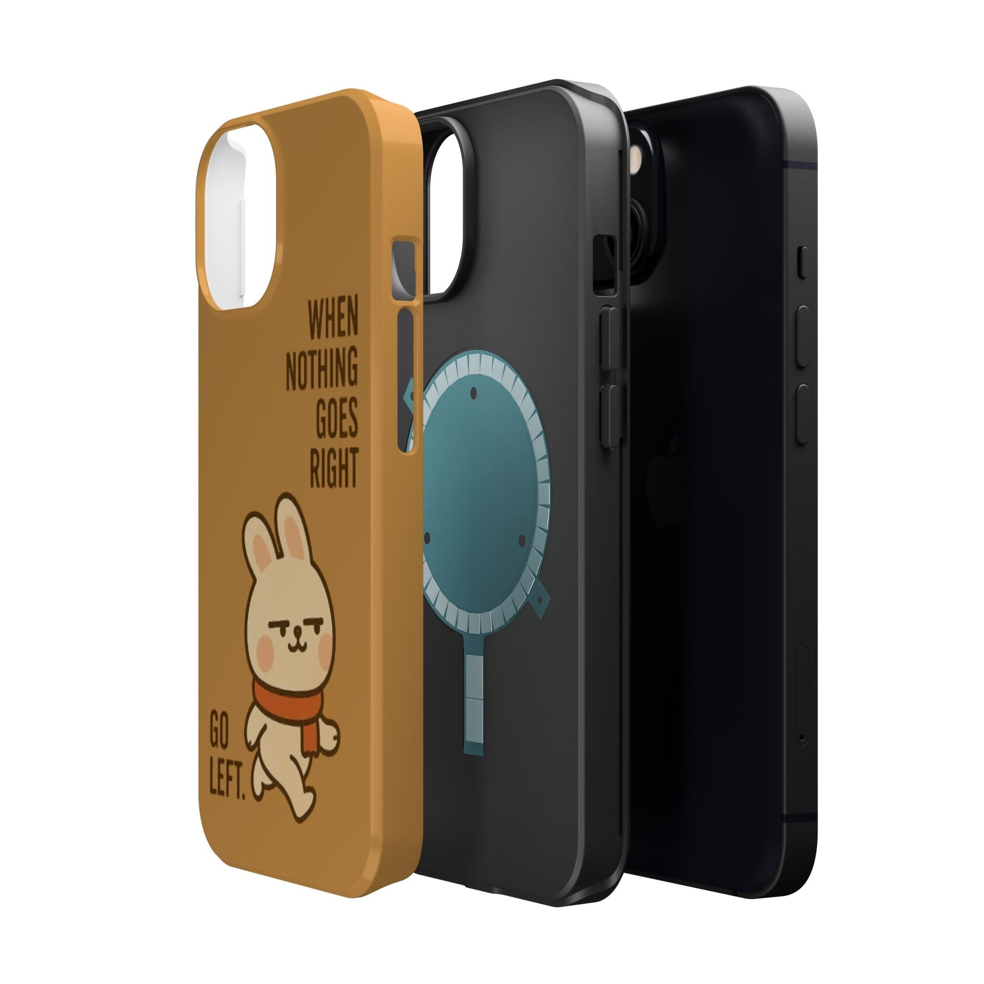 Capymo Family Cute Cartoon Bunny Tough Phone Case –Go Left Bunny "Toto" Phone Case - Capymo Family