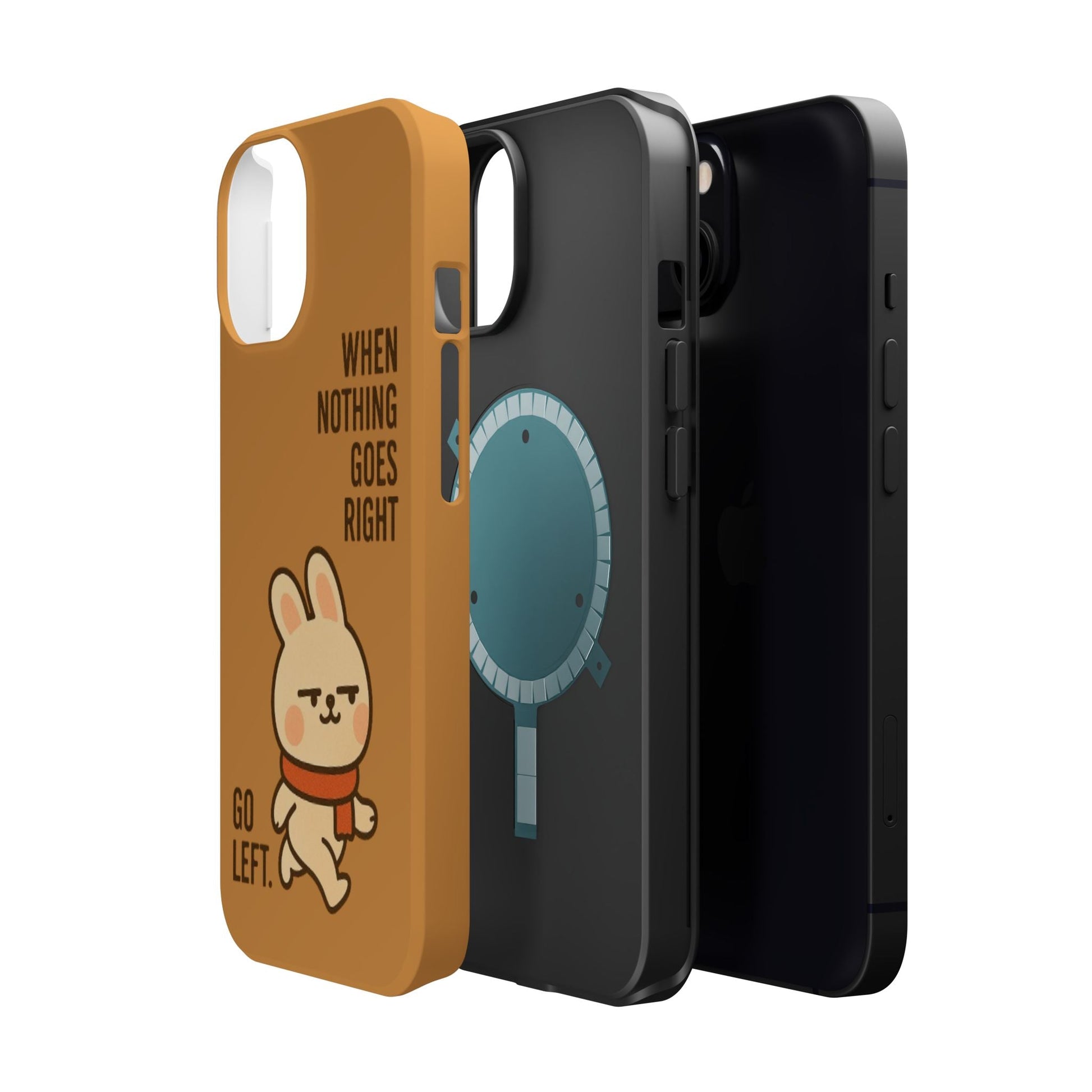 Capymo Family Cute Cartoon Bunny Tough Phone Case –Go Left Bunny "Toto" Phone Case - Capymo Family