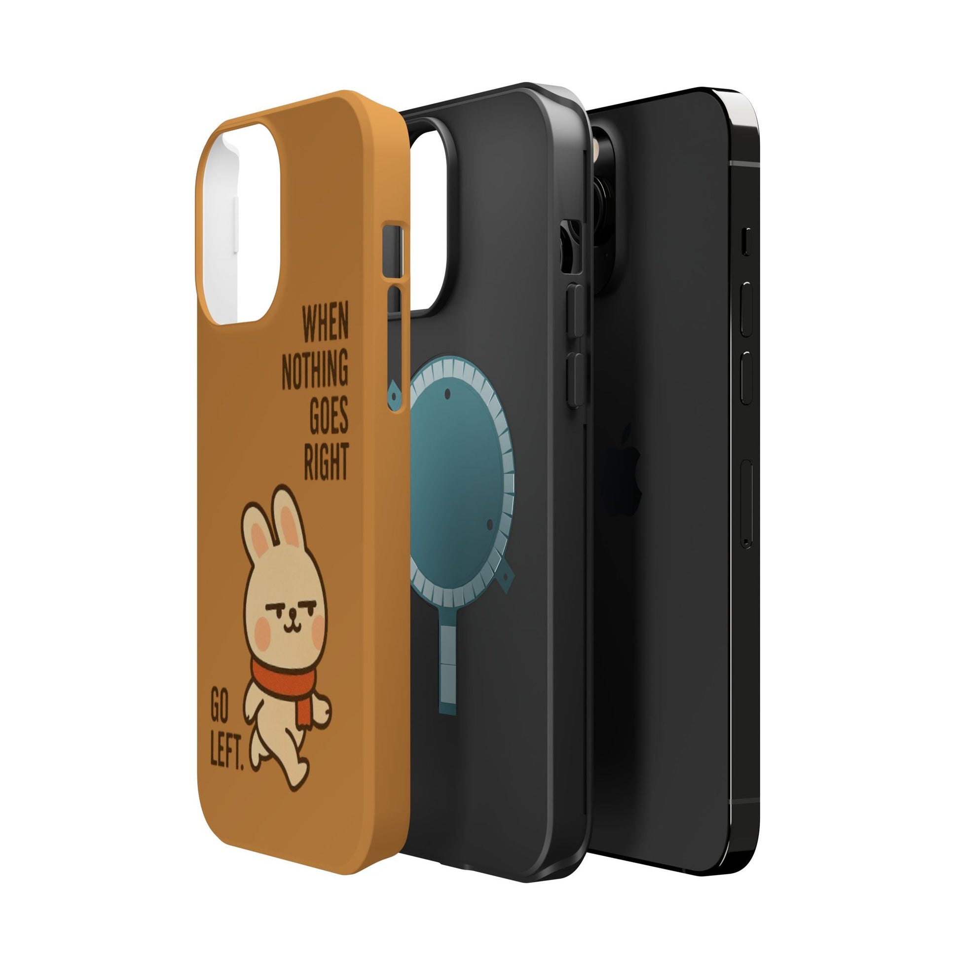 Capymo Family Cute Cartoon Bunny Tough Phone Case –Go Left Bunny "Toto" Phone Case - Capymo Family