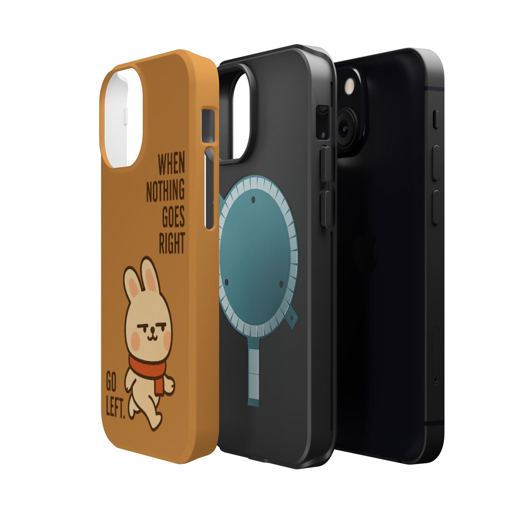 Capymo Family Cute Cartoon Bunny Tough Phone Case –Go Left Bunny "Toto" Phone Case - Capymo Family