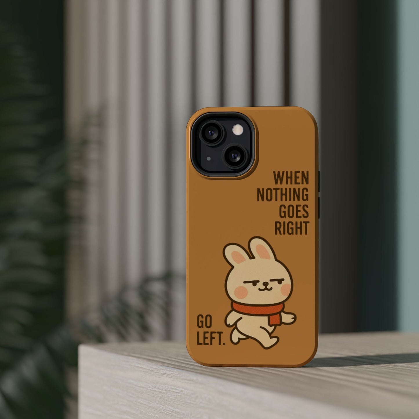 Capymo Family Cute Cartoon Bunny Tough Phone Case –Go Left Bunny "Toto" Phone Case - Capymo Family