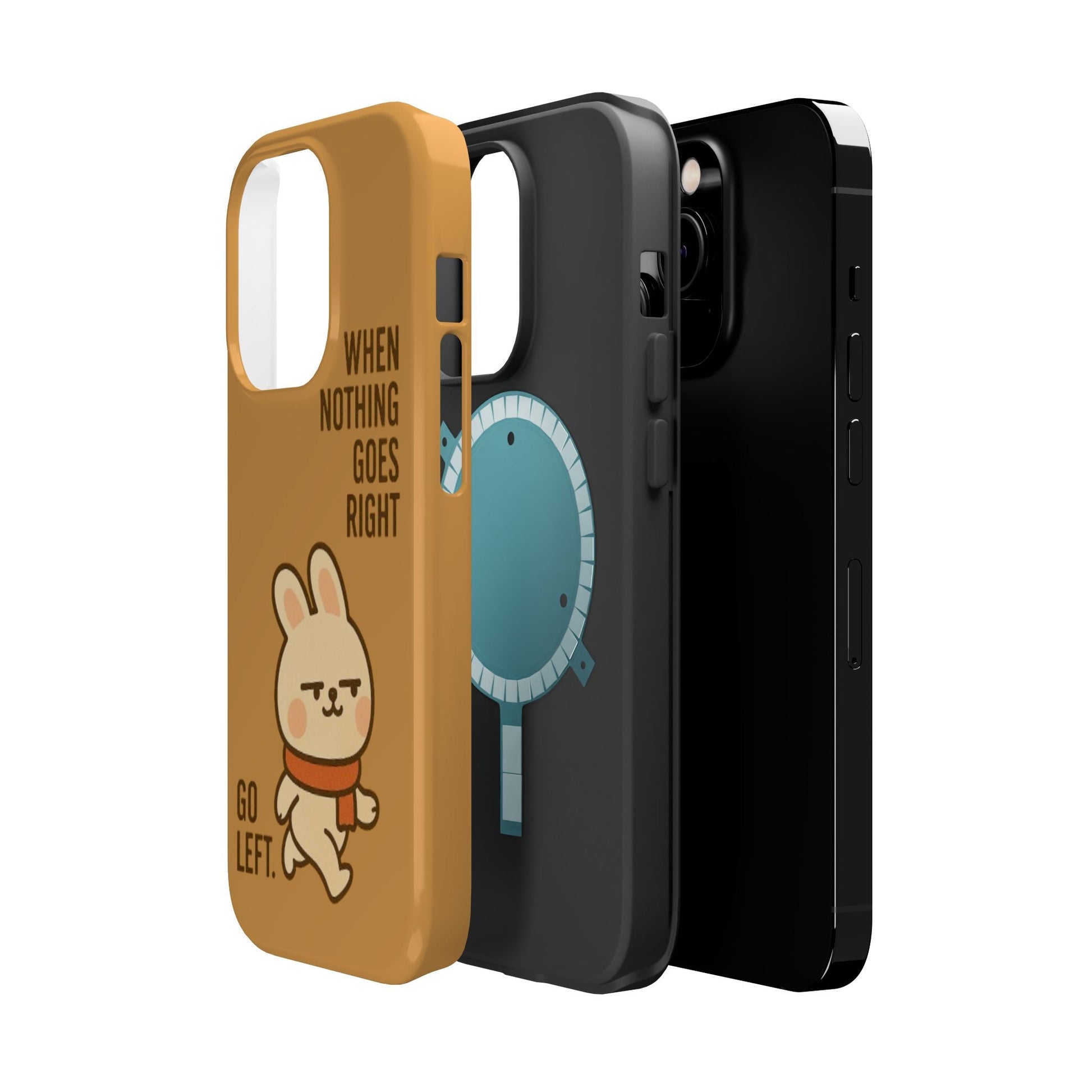 Capymo Family Cute Cartoon Bunny Tough Phone Case –Go Left Bunny "Toto" Phone Case - Capymo Family