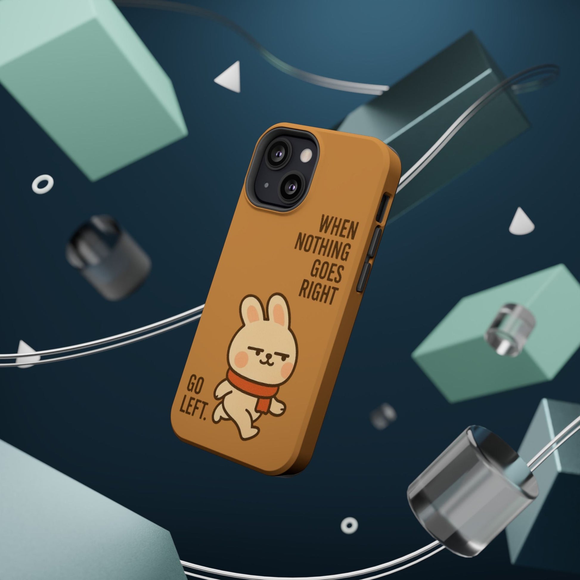 Capymo Family Cute Cartoon Bunny Tough Phone Case –Go Left Bunny "Toto" Phone Case - Capymo Family
