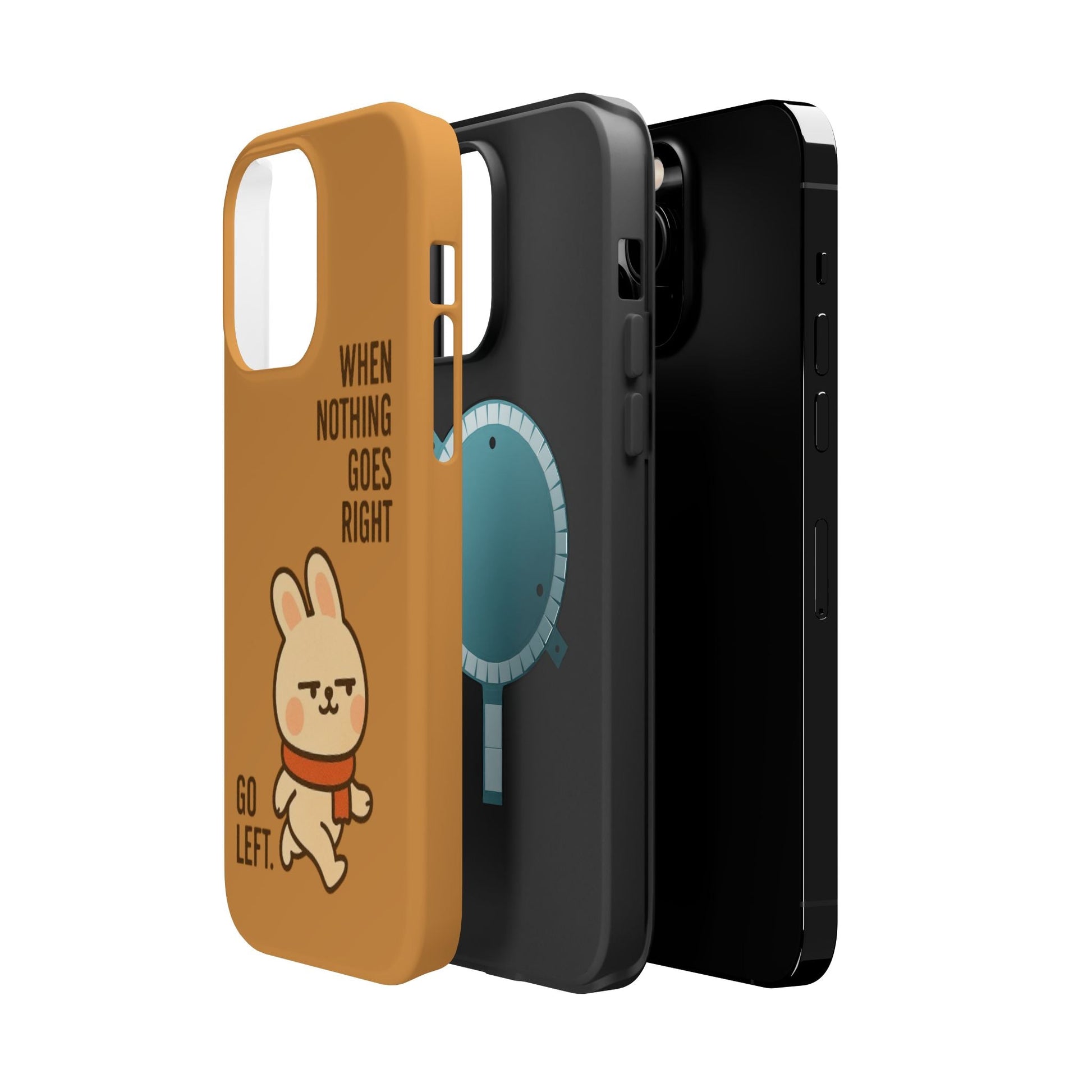 Capymo Family Cute Cartoon Bunny Tough Phone Case –Go Left Bunny "Toto" Phone Case - Capymo Family