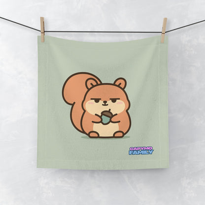 Capymo Family Cute Cartoon Squirrel Face Towel, Kids Spa Gift, Funny Bathroom Decor, Eco - Friendly Washcloth, Birthday Gift for Animal Lovers - Capymo Family