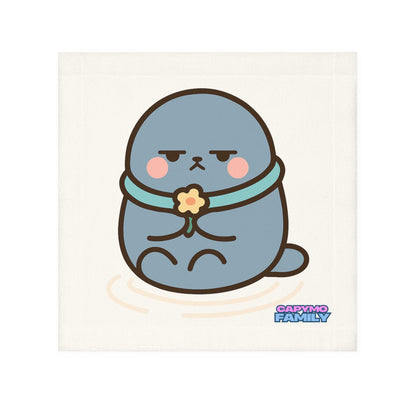 Capymo Family Cute Seal Face Towel, Kawaii Towel, Gift for Friends, Bathroom Decor, Beach Towel, Animal Face Towel - Capymo Family