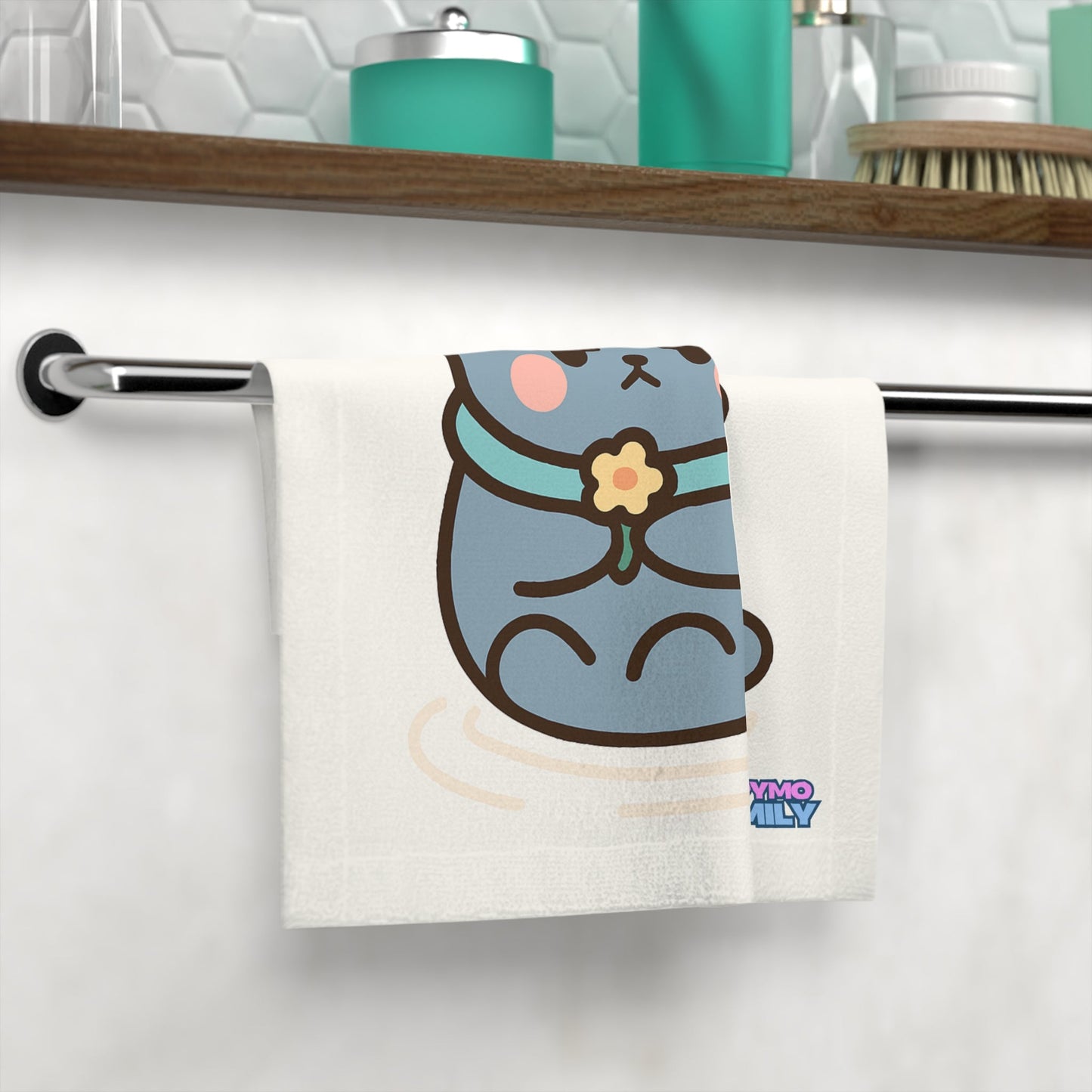 Capymo Family Cute Seal Face Towel, Kawaii Towel, Gift for Friends, Bathroom Decor, Beach Towel, Animal Face Towel - Capymo Family
