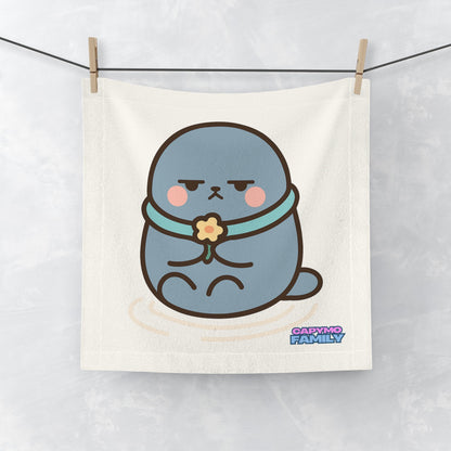 Capymo Family Cute Seal Face Towel, Kawaii Towel, Gift for Friends, Bathroom Decor, Beach Towel, Animal Face Towel - Capymo Family