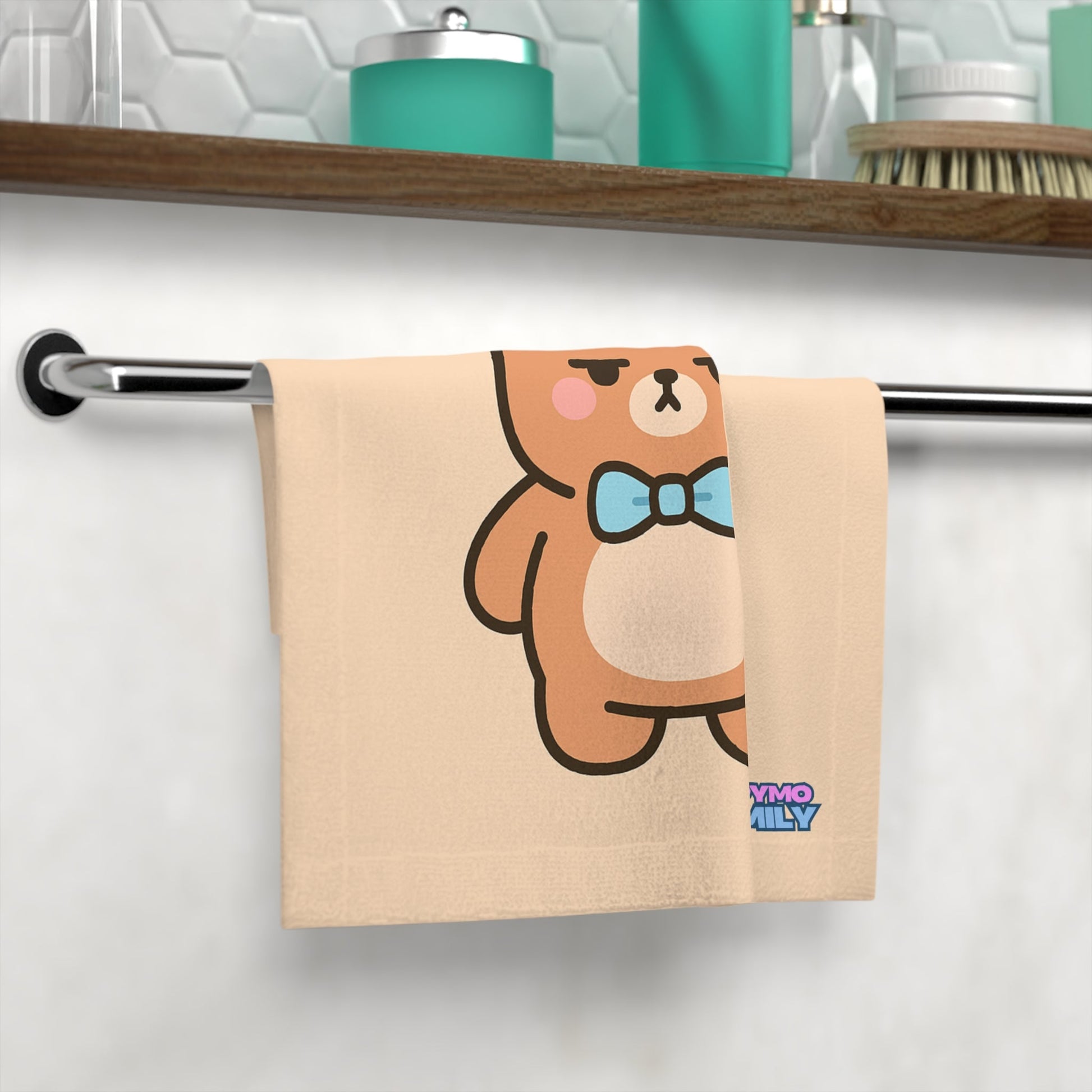 Capymo Family Face Towel, Cute Design, Hand Towel, Bathroom Decor, Cute Animals, Kids Bath Towel, Family Bath Time, Gift for Animal Lovers - Capymo Family