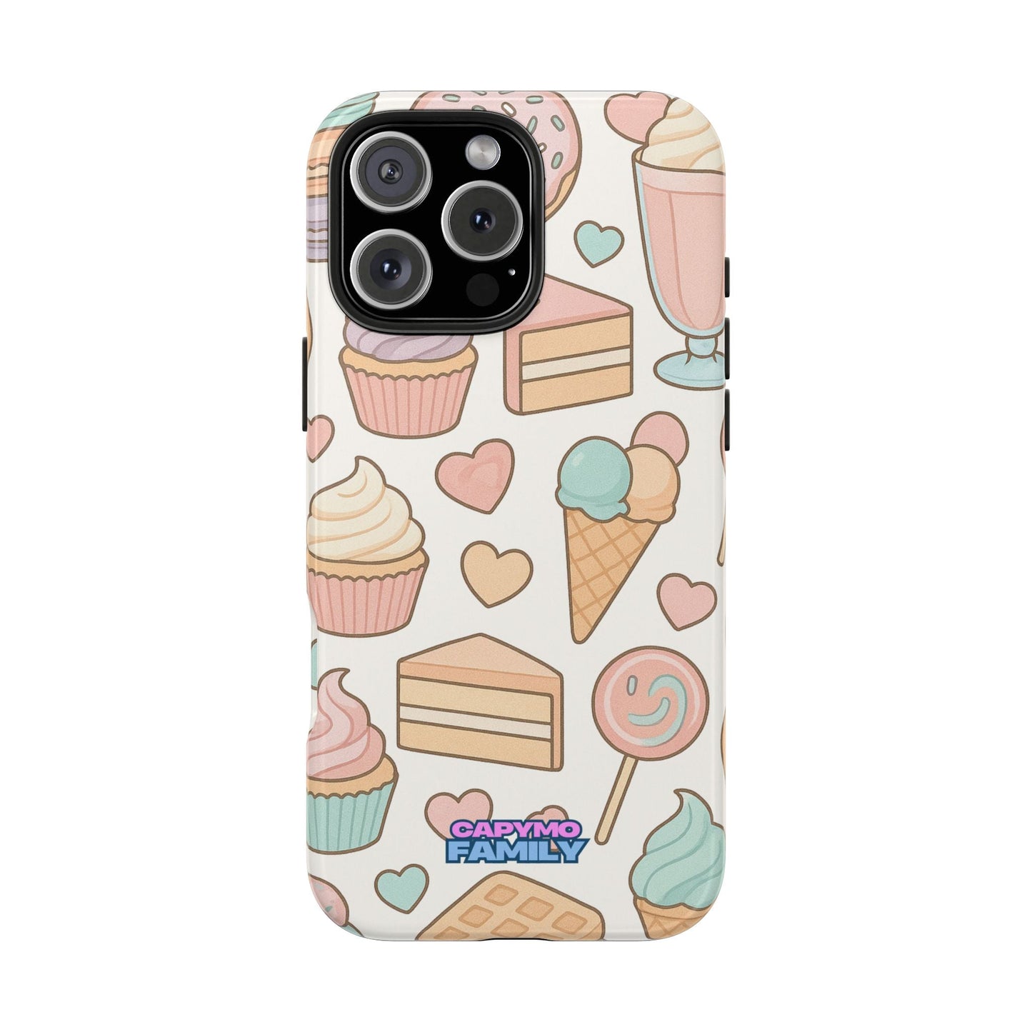 Capymo Family Kawaii Dessert Phone Case – “Sweet Tooth Collection” Ice Cream, Cake, and Candy Cute Pastel Design - Capymo Family