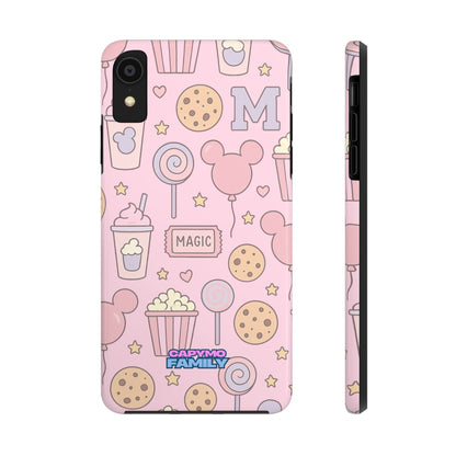Capymo Family Kawaii Magic Snack Phone Case – Pastel Candy, Popcorn & Cookie Pattern Cover - Capymo Family