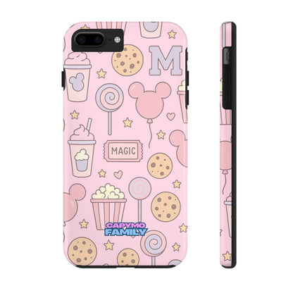 Capymo Family Kawaii Magic Snack Phone Case – Pastel Candy, Popcorn & Cookie Pattern Cover - Capymo Family