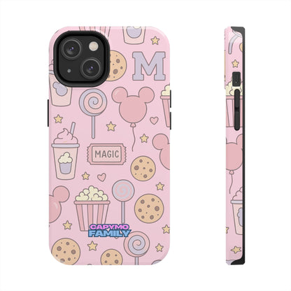 Capymo Family Kawaii Magic Snack Phone Case – Pastel Candy, Popcorn & Cookie Pattern Cover - Capymo Family