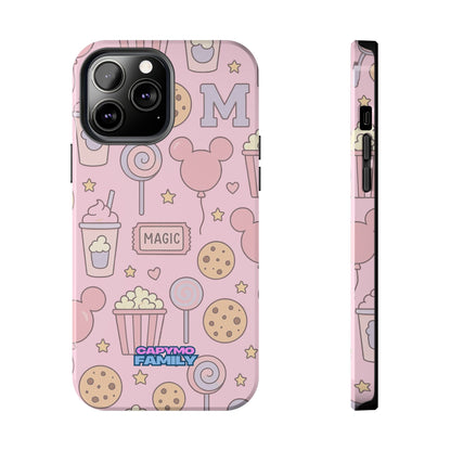 Capymo Family Kawaii Magic Snack Phone Case – Pastel Candy, Popcorn & Cookie Pattern Cover - Capymo Family