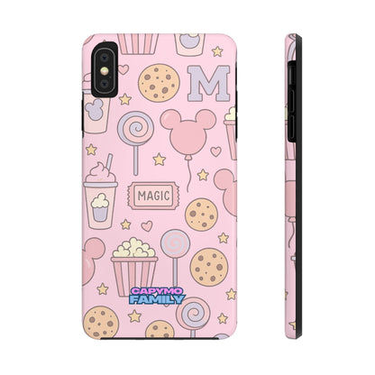 Capymo Family Kawaii Magic Snack Phone Case – Pastel Candy, Popcorn & Cookie Pattern Cover - Capymo Family
