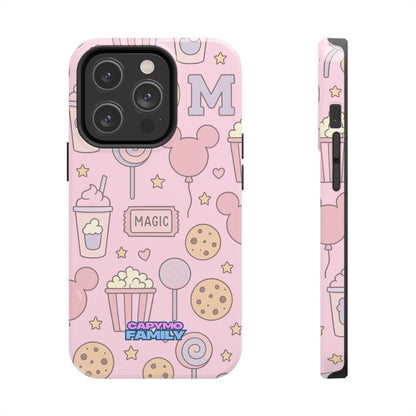 Capymo Family Kawaii Magic Snack Phone Case – Pastel Candy, Popcorn & Cookie Pattern Cover - Capymo Family