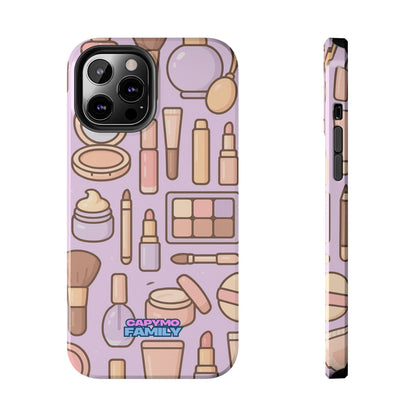 Capymo Family Kawaii Makeup Phone Case – Cute Girly iPhone Cover with Cosmetic Beauty Pattern - Capymo Family