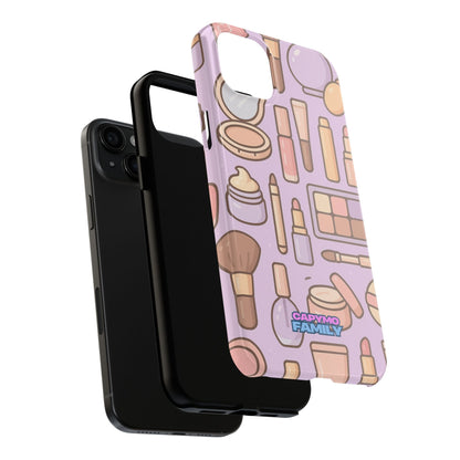 Capymo Family Kawaii Makeup Phone Case – Cute Girly iPhone Cover with Cosmetic Beauty Pattern - Capymo Family