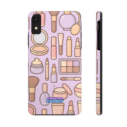 Capymo Family Kawaii Makeup Phone Case – Cute Girly iPhone Cover with Cosmetic Beauty Pattern - Capymo Family