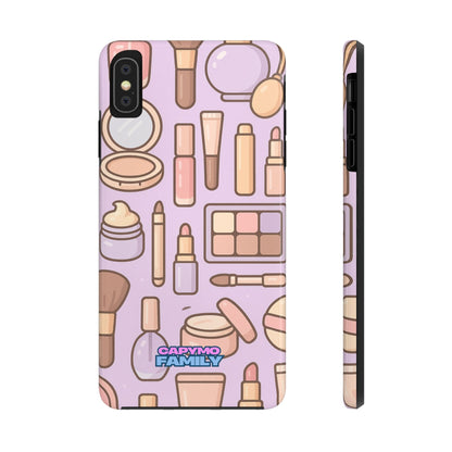 Capymo Family Kawaii Makeup Phone Case – Cute Girly iPhone Cover with Cosmetic Beauty Pattern - Capymo Family