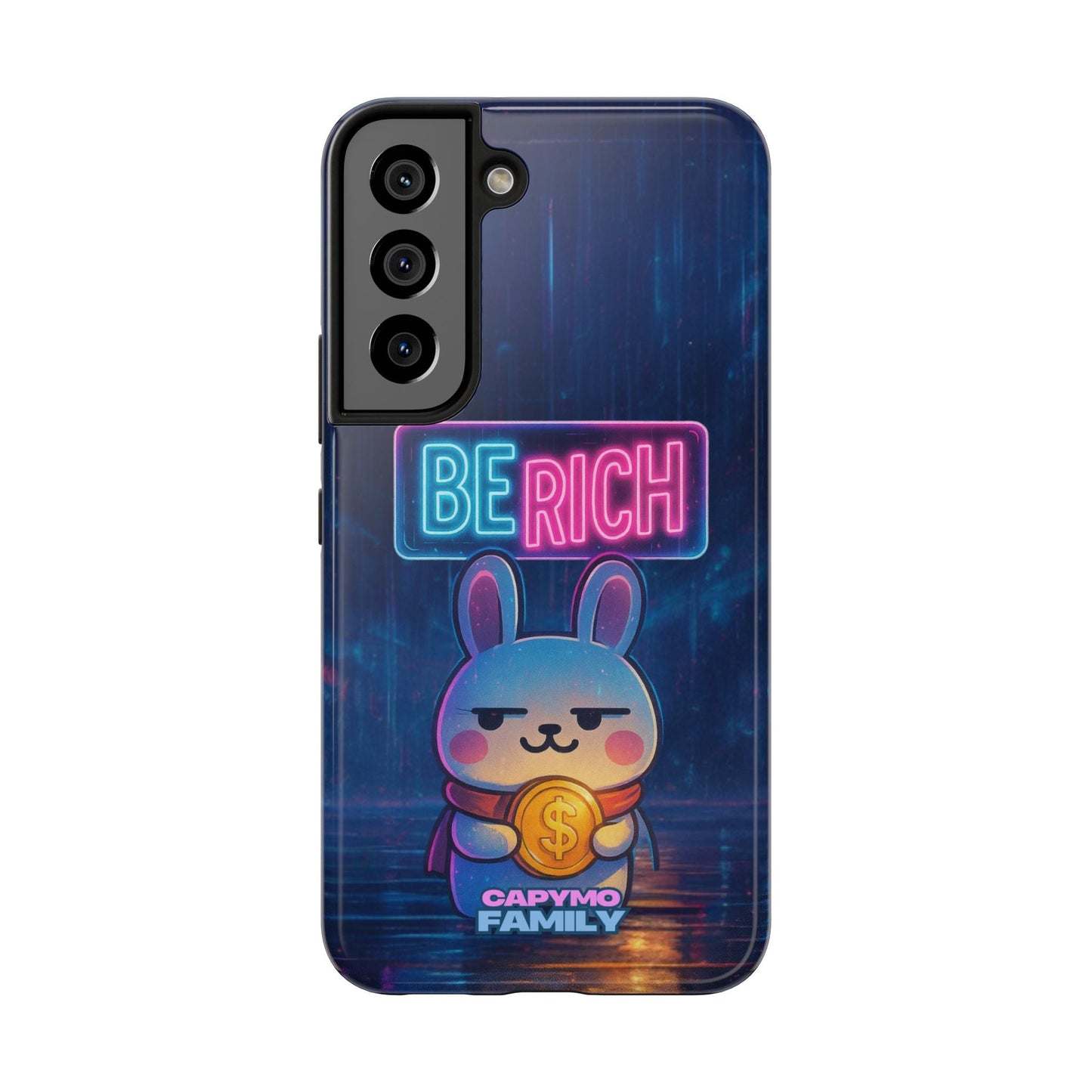 Capymo Family Lucky Cute Cartoon Bunny Tough Phone Case – “Be Rich” Bunny "Toto" Phone Case - Capymo Family