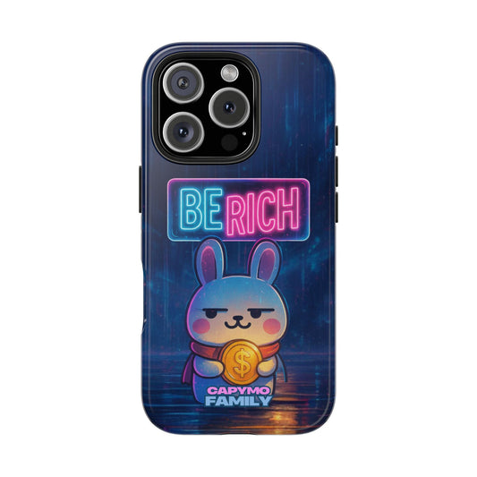 Capymo Family Lucky Cute Cartoon Bunny Tough Phone Case – “Be Rich” Bunny "Toto" Phone Case - Capymo Family