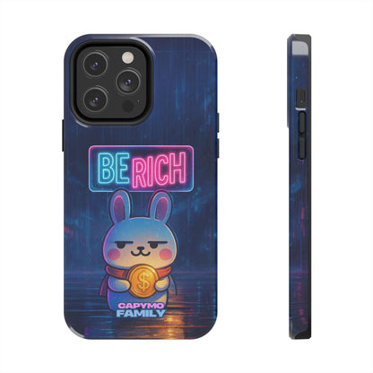 Capymo Family Lucky Cute Cartoon Bunny Tough Phone Case – “Be Rich” Bunny "Toto" Phone Case - Capymo Family