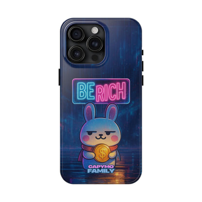 Capymo Family Lucky Cute Cartoon Bunny Tough Phone Case – “Be Rich” Bunny "Toto" Phone Case - Capymo Family