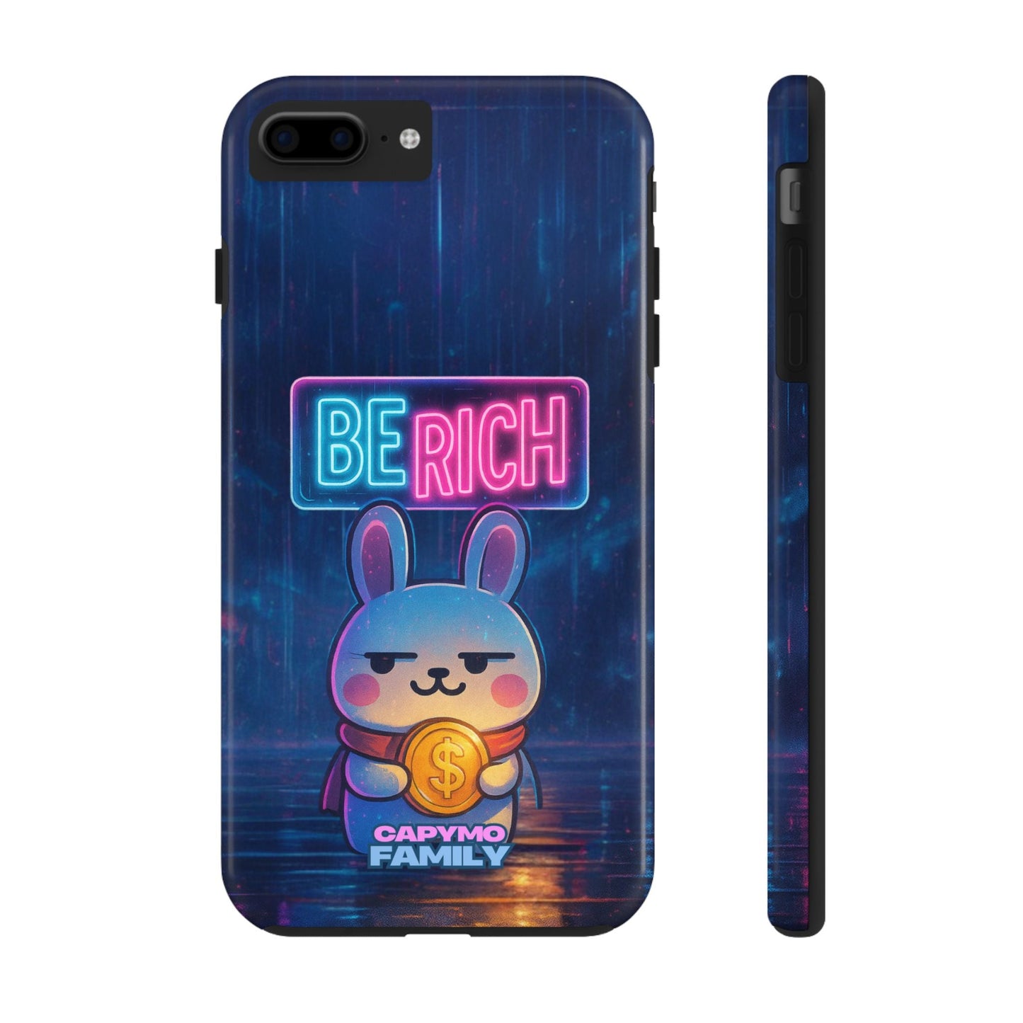 Capymo Family Lucky Cute Cartoon Bunny Tough Phone Case – “Be Rich” Bunny "Toto" Phone Case - Capymo Family