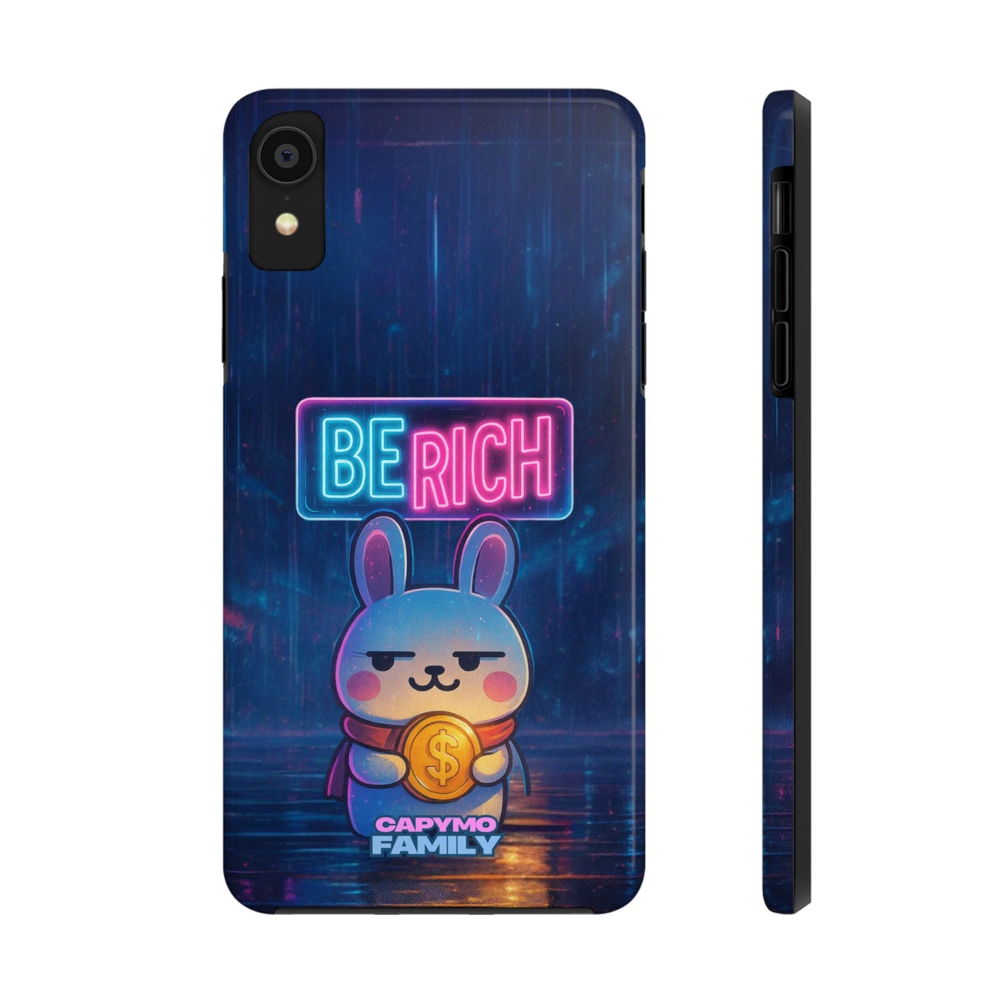 Capymo Family Lucky Cute Cartoon Bunny Tough Phone Case – “Be Rich” Bunny "Toto" Phone Case - Capymo Family