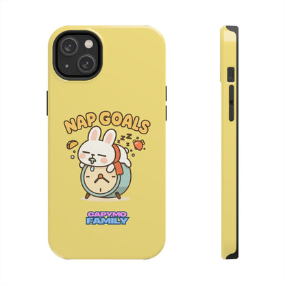 Capymo Family “Nap Goals” Phone Case – Cute Bunny Toto Sleeping on Alarm Clock Cover - Capymo Family