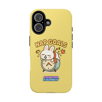Capymo Family “Nap Goals” Phone Case – Cute Bunny Toto Sleeping on Alarm Clock Cover - Capymo Family
