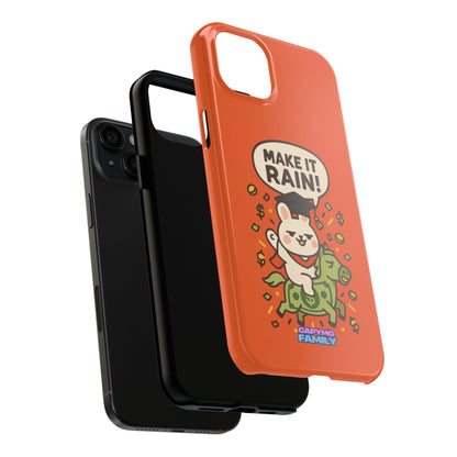 Capymo Family Playful Cute Cartoon Bunny Tough Phone Case –"Make It Rain" Bunny "Toto" Phone Case - Capymo Family