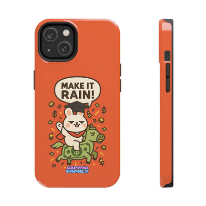 Capymo Family Playful Cute Cartoon Bunny Tough Phone Case –"Make It Rain" Bunny "Toto" Phone Case - Capymo Family