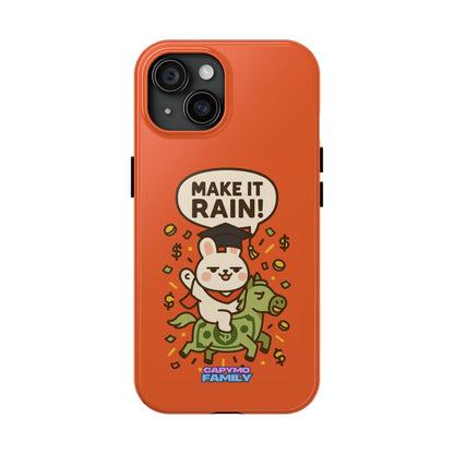 Capymo Family Playful Cute Cartoon Bunny Tough Phone Case –"Make It Rain" Bunny "Toto" Phone Case - Capymo Family