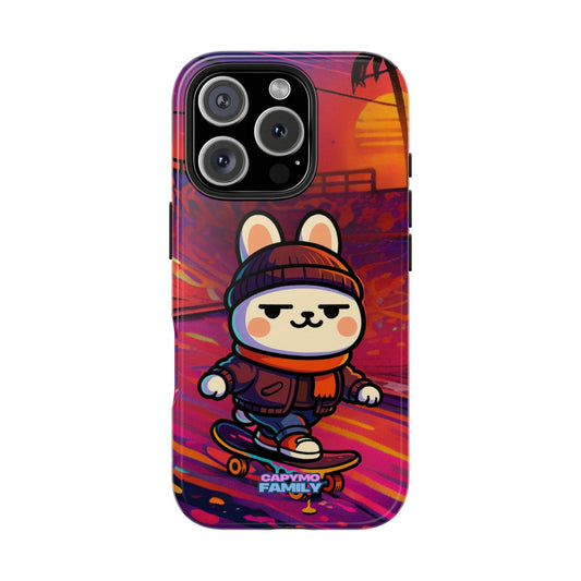 Capymo Family Sunset Skate Bunny Phone Case – Vibrant Skatepark Bunny "Toto" Phone Case - Capymo Family
